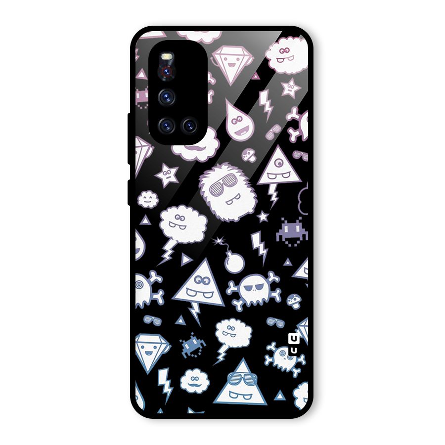 Funny Faces Glass Back Case for Vivo V19