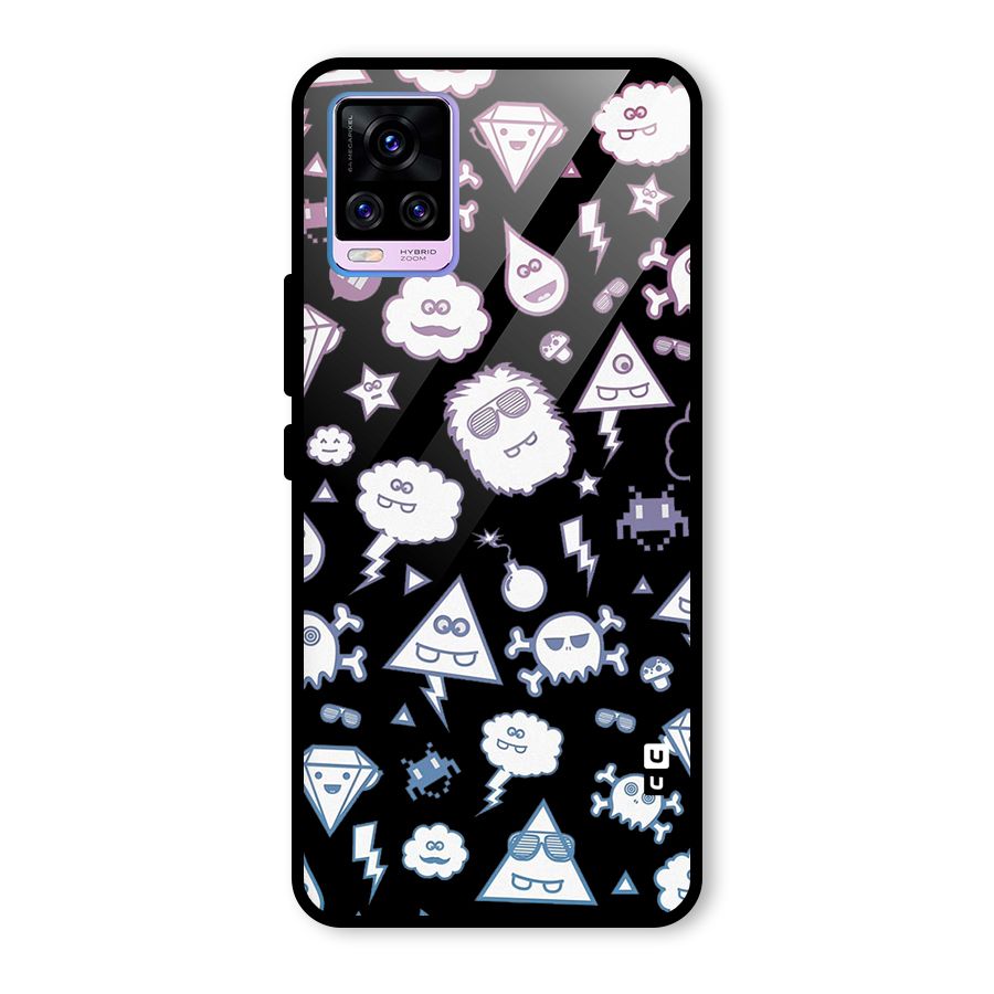 Funny Faces Glass Back Case for Vivo V20 Pro