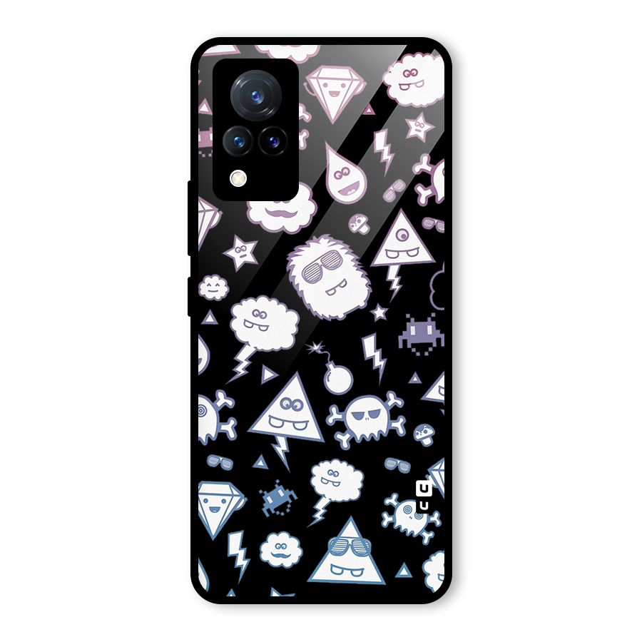 Funny Faces Glass Back Case for Vivo V21 5G