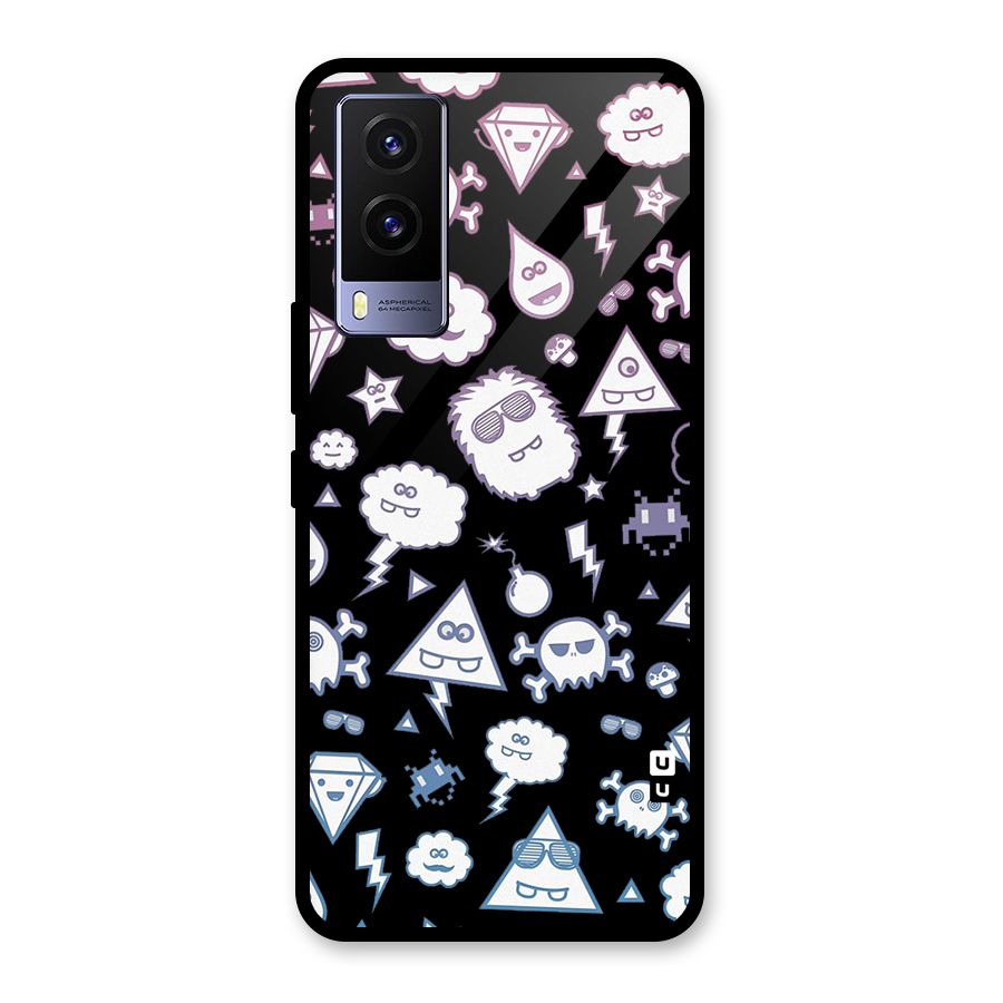 Funny Faces Glass Back Case for Vivo V21e 5G