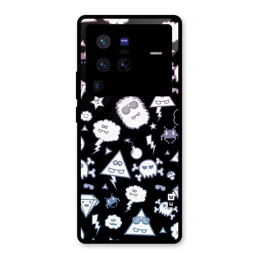 Funny Faces Glass Back Case for Vivo X80 Pro