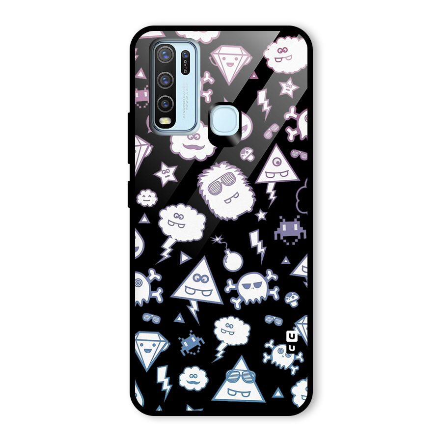 Funny Faces Glass Back Case for Vivo Y30