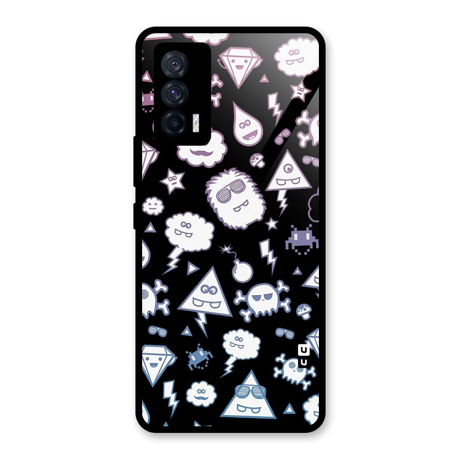 Funny Faces Glass Back Case for Vivo iQOO 7 5G