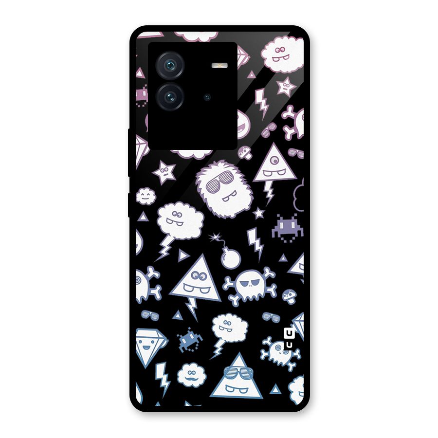 Funny Faces Glass Back Case for Vivo iQOO Neo 6 5G