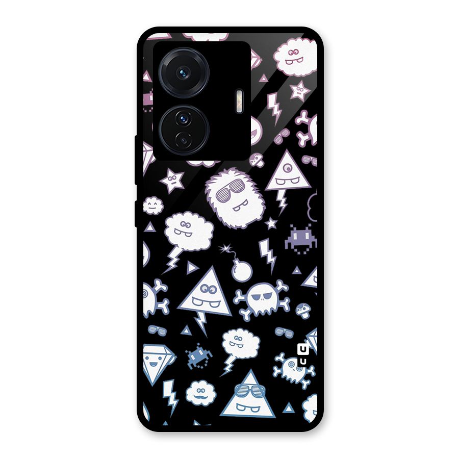 Funny Faces Glass Back Case for Vivo iQOO Z6 Pro