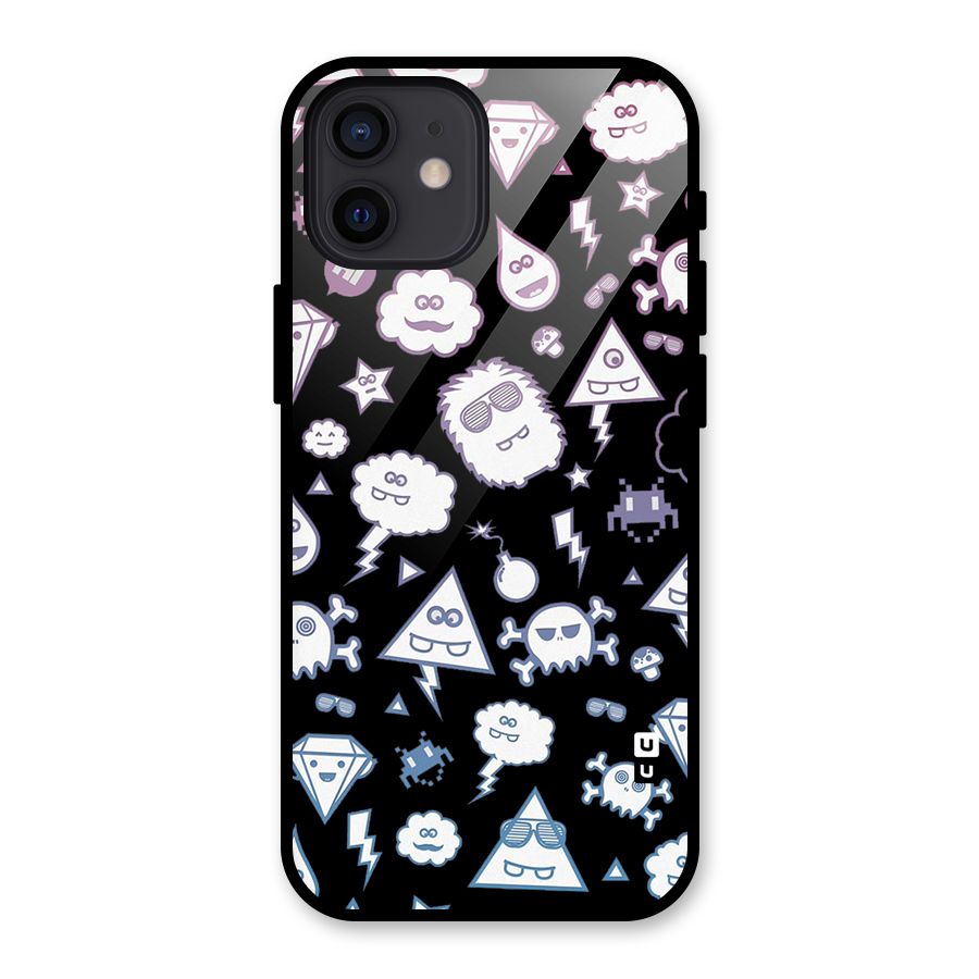 Funny Faces Glass Back Case for iPhone 12