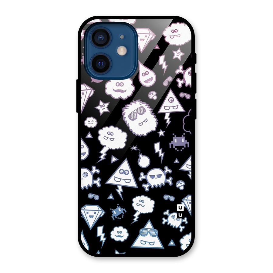 Funny Faces Glass Back Case for iPhone 12 Mini