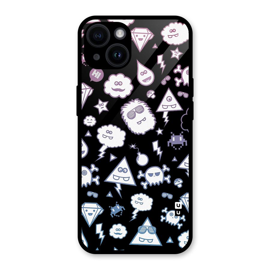 Funny Faces Glass Back Case for iPhone 14