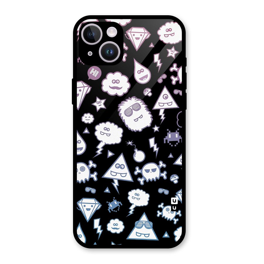 Funny Faces Glass Back Case for iPhone 14 Plus