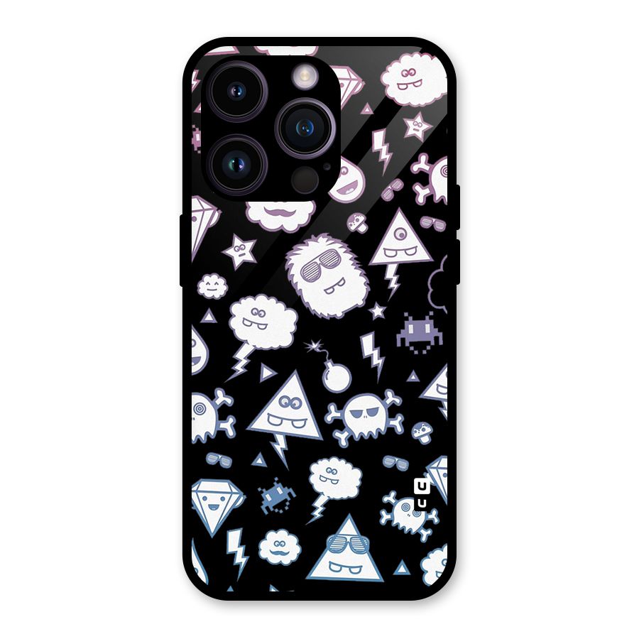 Funny Faces Glass Back Case for iPhone 14 Pro