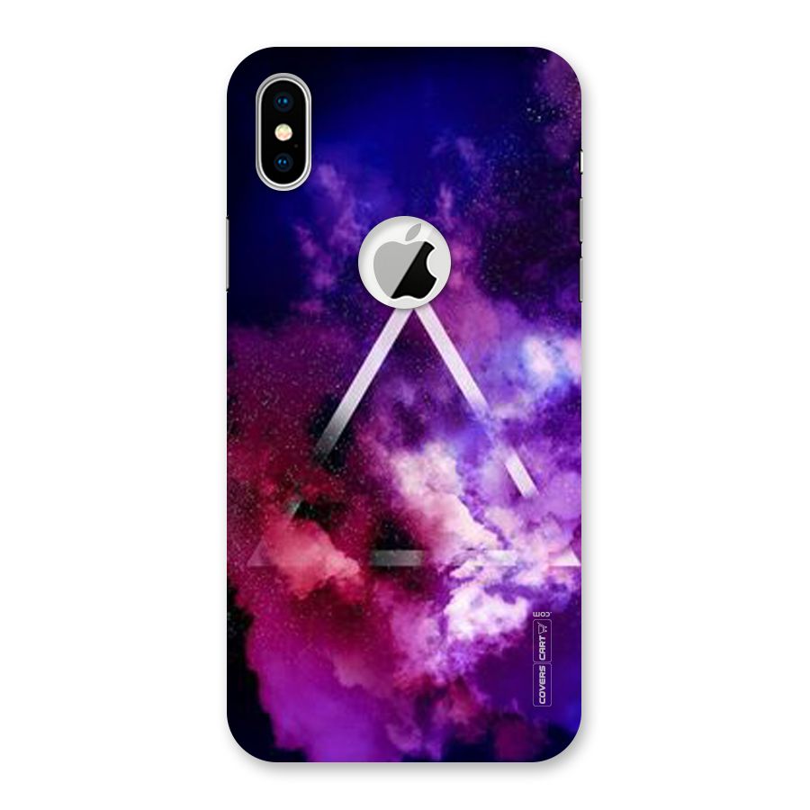 Galaxy Smoke Hues Back Case for iPhone XS Logo Cut