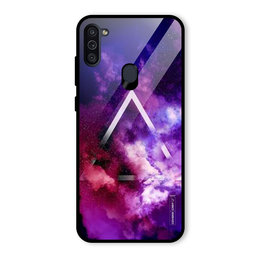 Galaxy Smoke Hues Glass Back Case for Galaxy M11