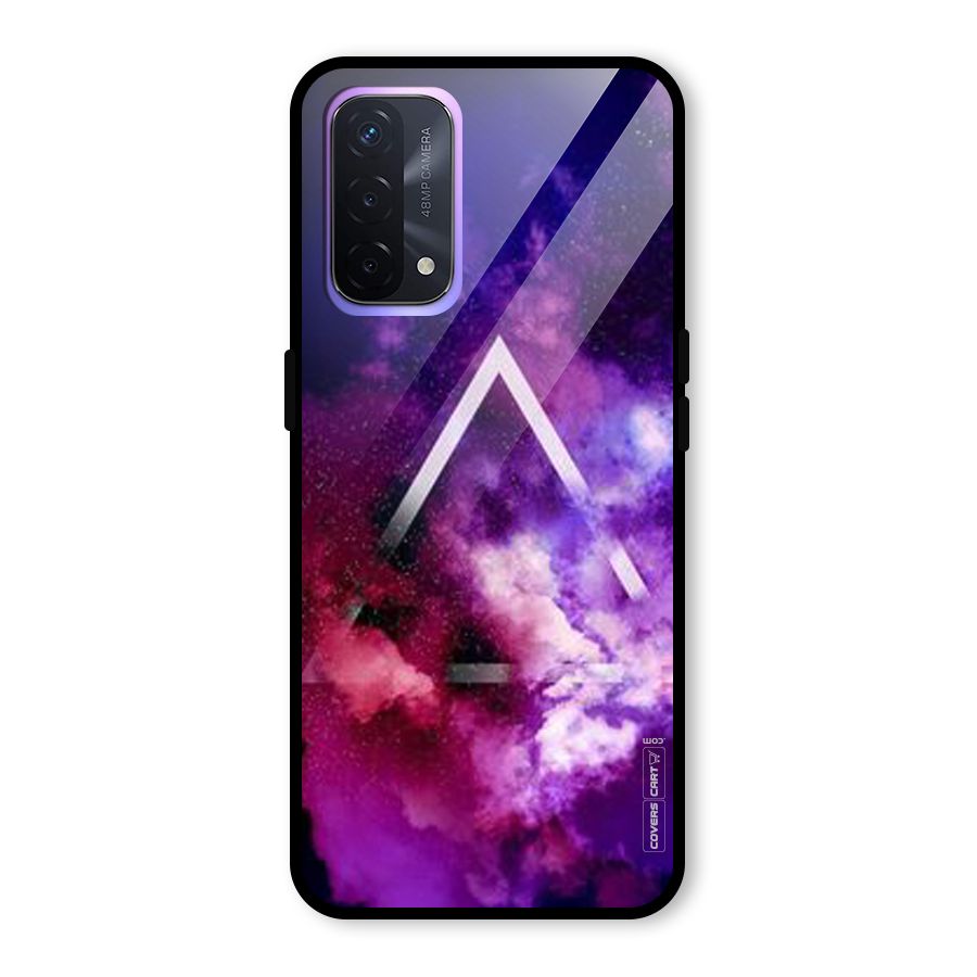 Galaxy Smoke Hues Glass Back Case for Oppo A74 5G