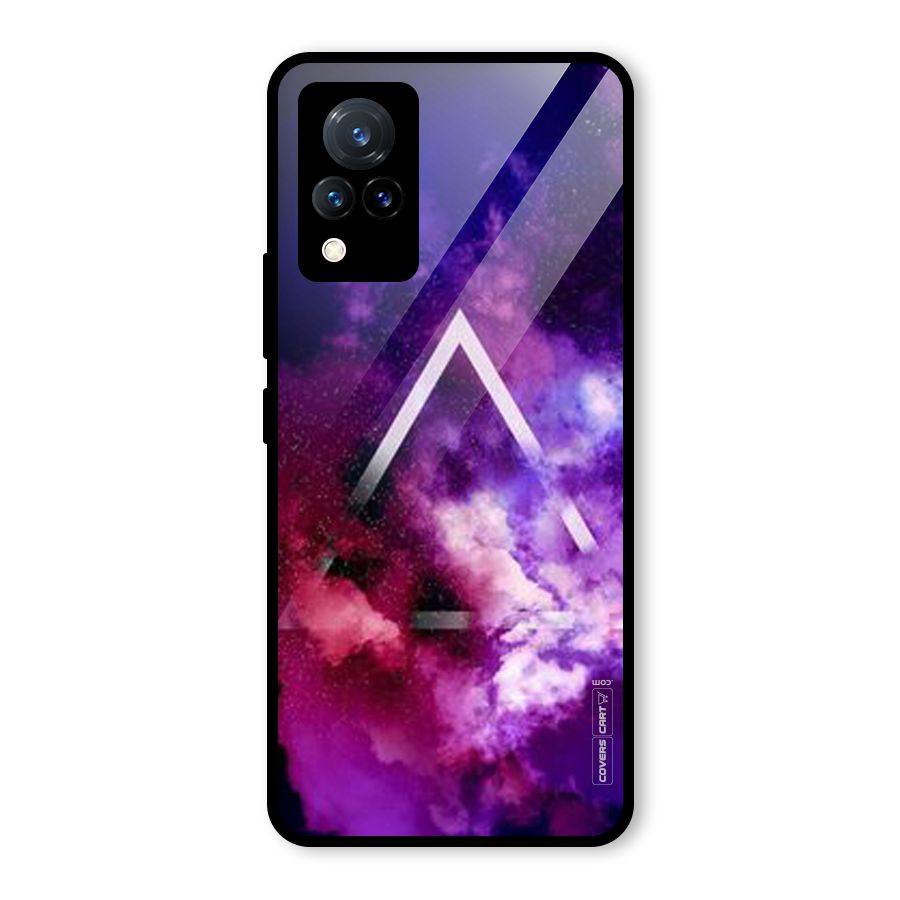 Galaxy Smoke Hues Glass Back Case for Vivo V21 5G