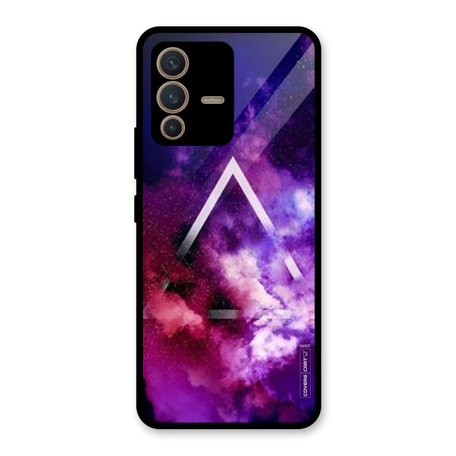 Galaxy Smoke Hues Glass Back Case for Vivo V23 5G