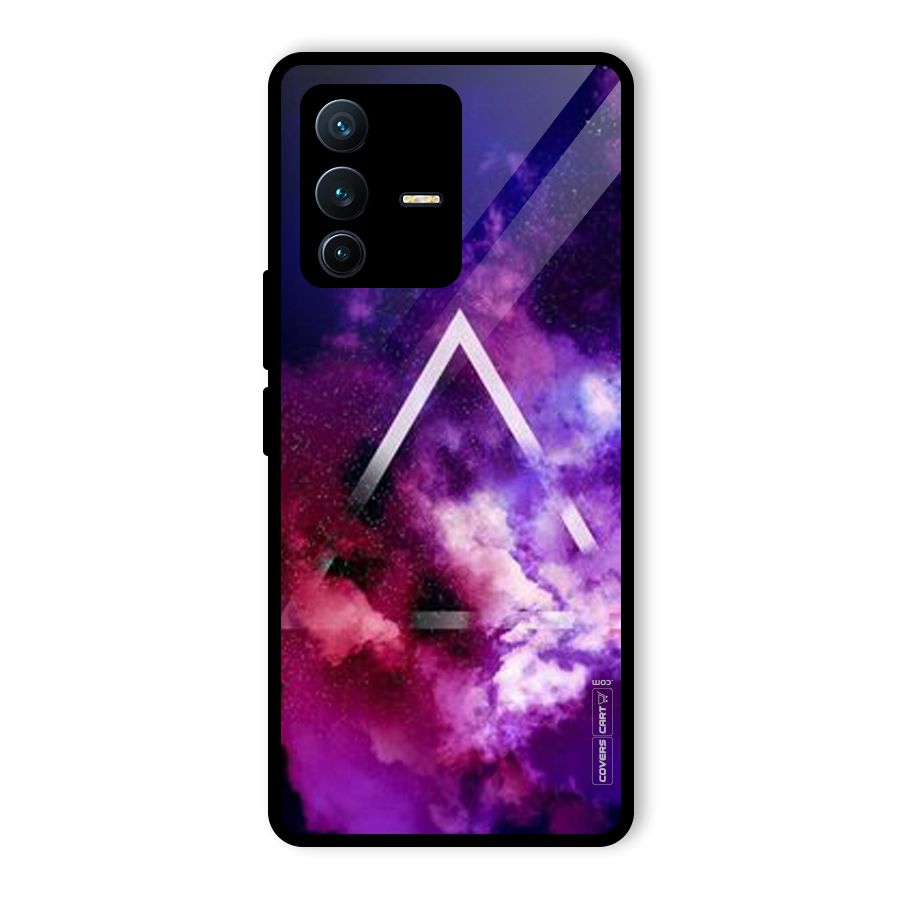 Galaxy Smoke Hues Glass Back Case for Vivo V23 Pro