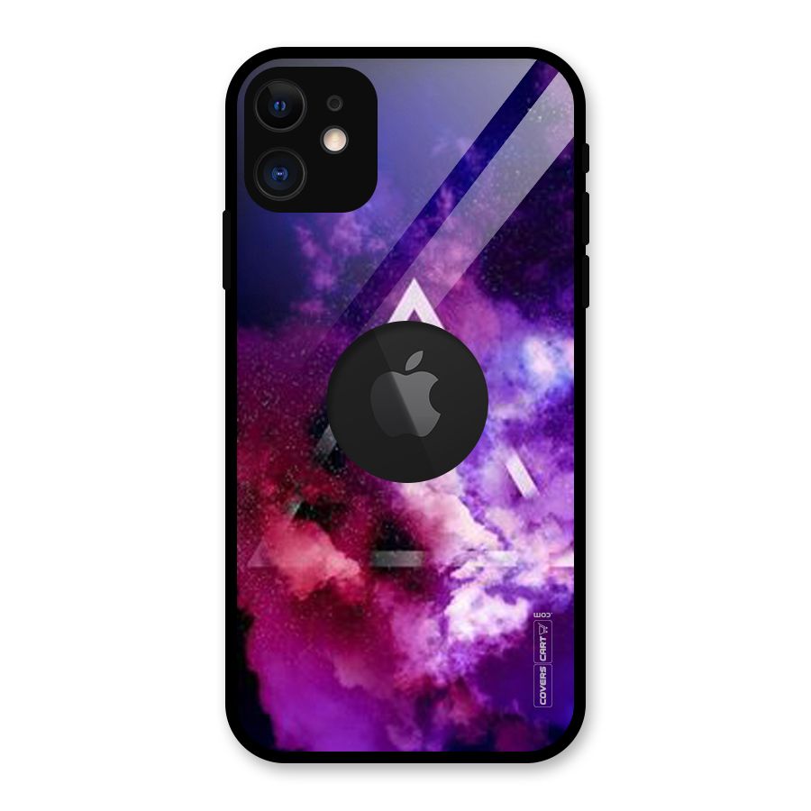 Galaxy Smoke Hues Glass Back Case for iPhone 11 Logo Cut