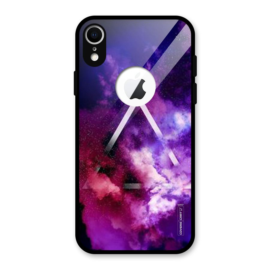 Galaxy Smoke Hues Glass Back Case for iPhone XR Logo Cut