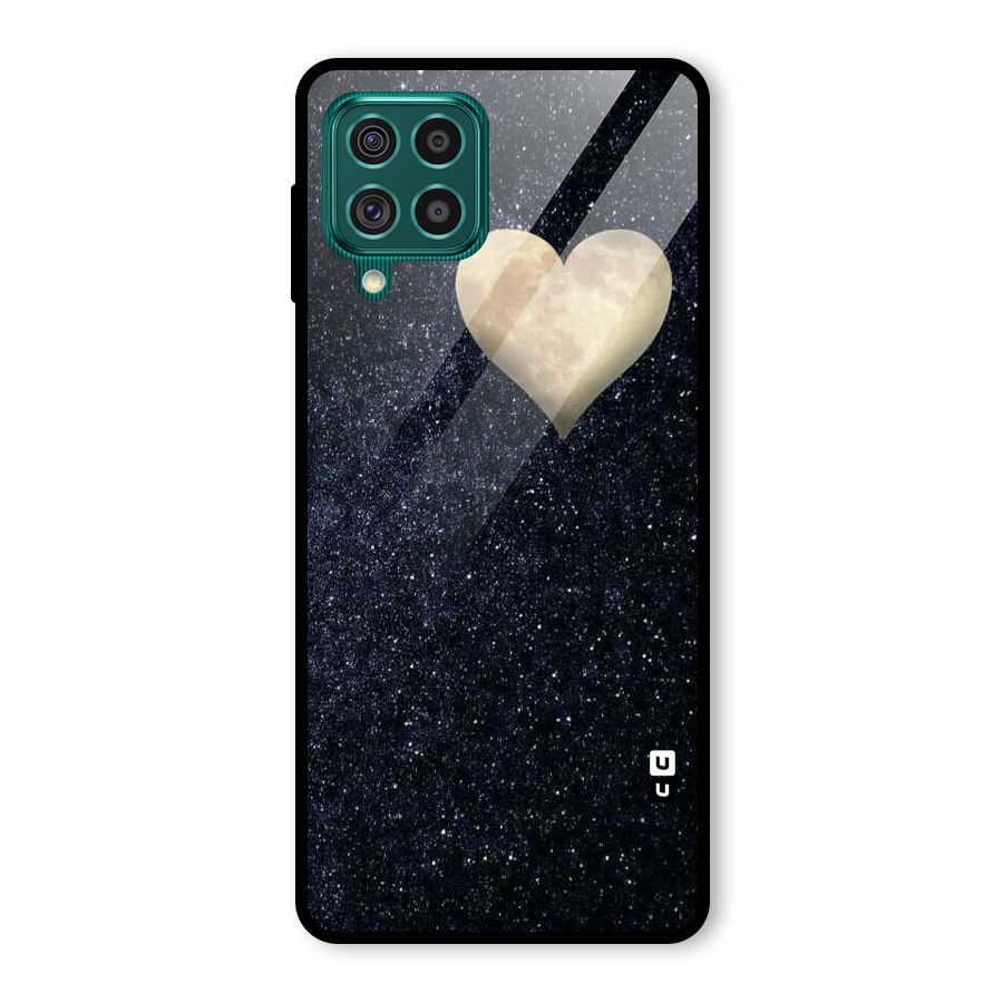 Galaxy Space Heart Glass Back Case for Galaxy F62