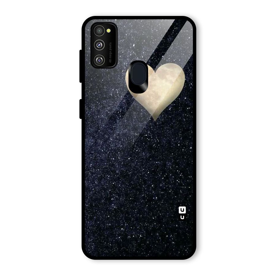 Galaxy Space Heart Glass Back Case for Galaxy M30s