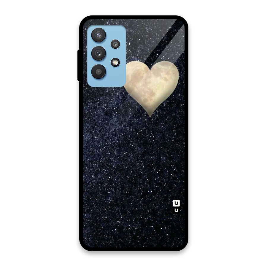 Galaxy Space Heart Glass Back Case for Galaxy M32 5G