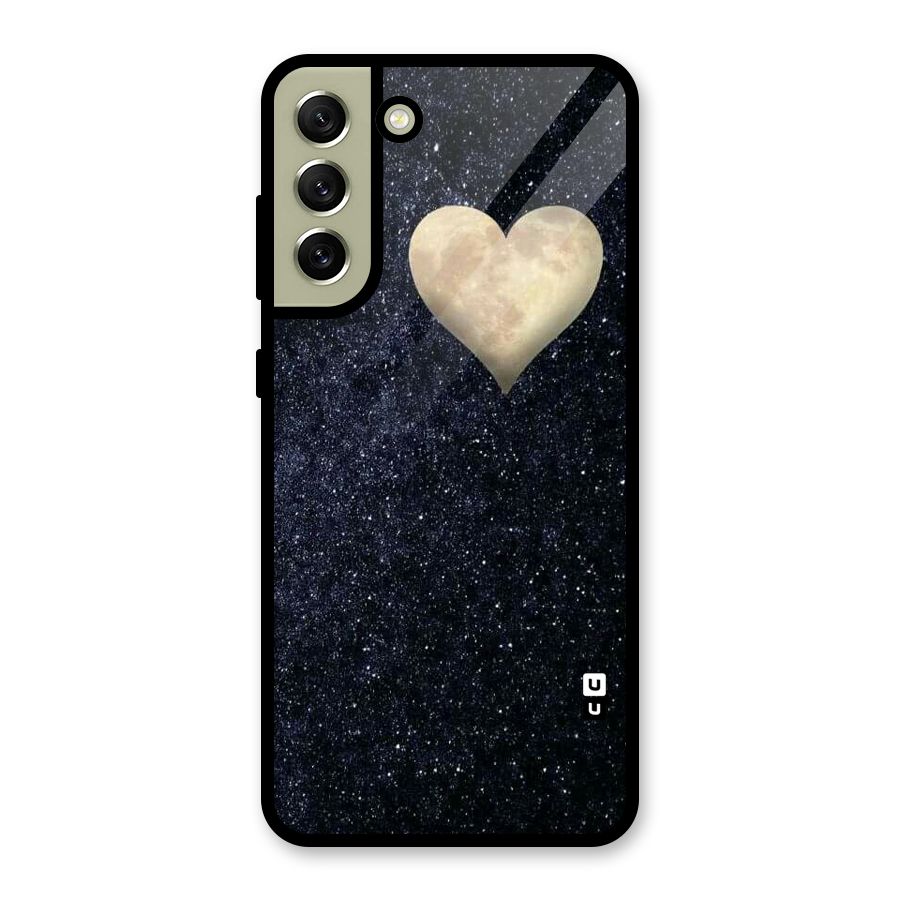 Galaxy Space Heart Glass Back Case for Galaxy S21 FE 5G