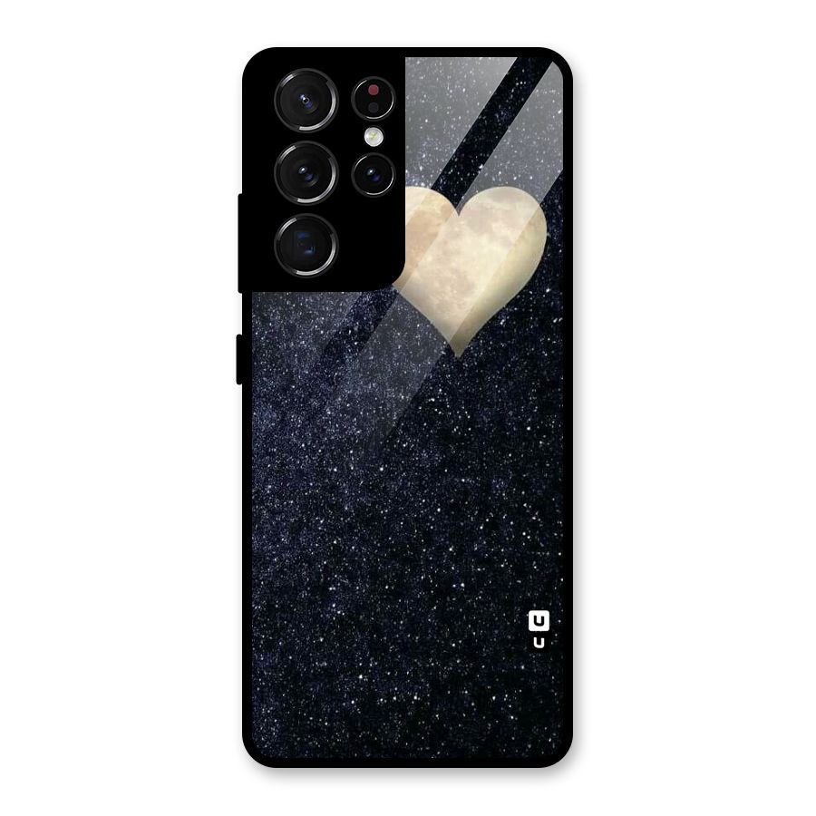 Galaxy Space Heart Glass Back Case for Galaxy S21 Ultra 5G