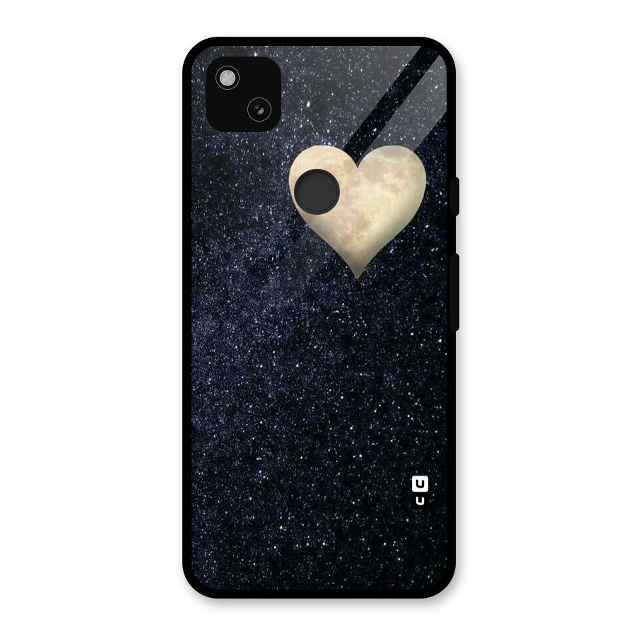 Galaxy Space Heart Glass Back Case for Google Pixel 4a