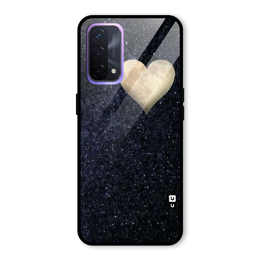 Galaxy Space Heart Glass Back Case for Oppo A74 5G