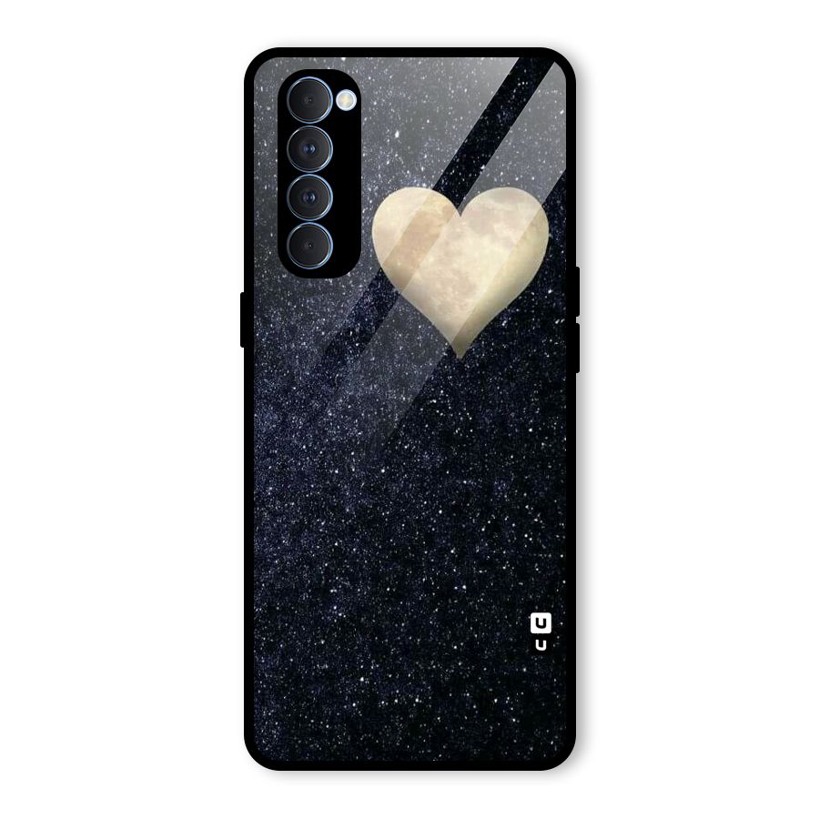 Galaxy Space Heart Glass Back Case for Oppo Reno4 Pro