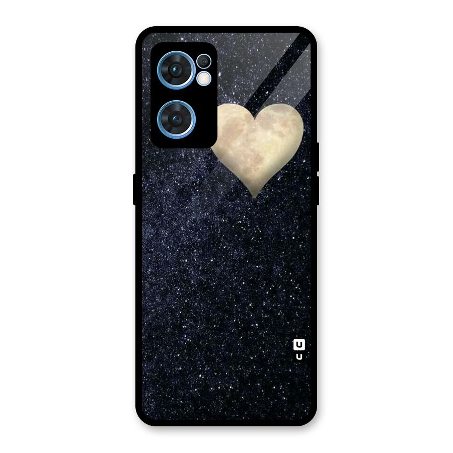 Galaxy Space Heart Glass Back Case for Oppo Reno7 5G