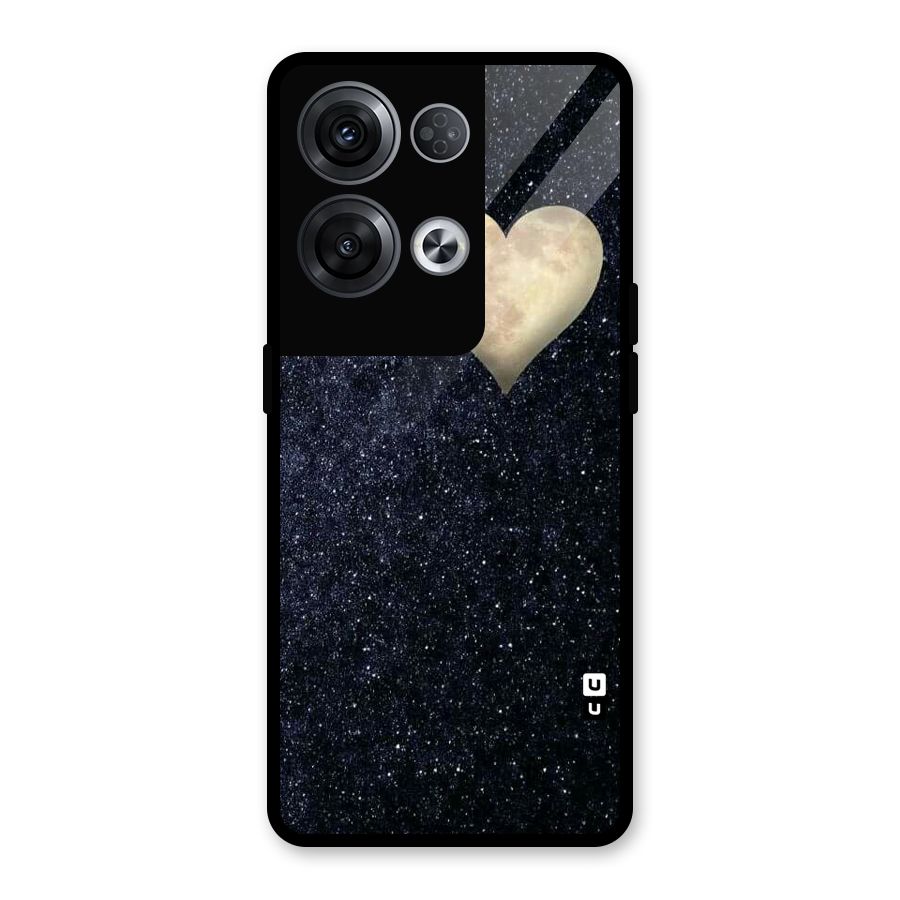 Galaxy Space Heart Glass Back Case for Oppo Reno8 Pro 5G