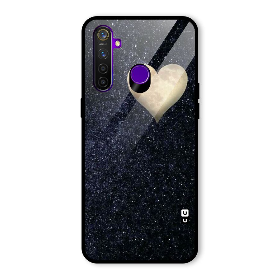 Galaxy Space Heart Glass Back Case for Realme 5 Pro