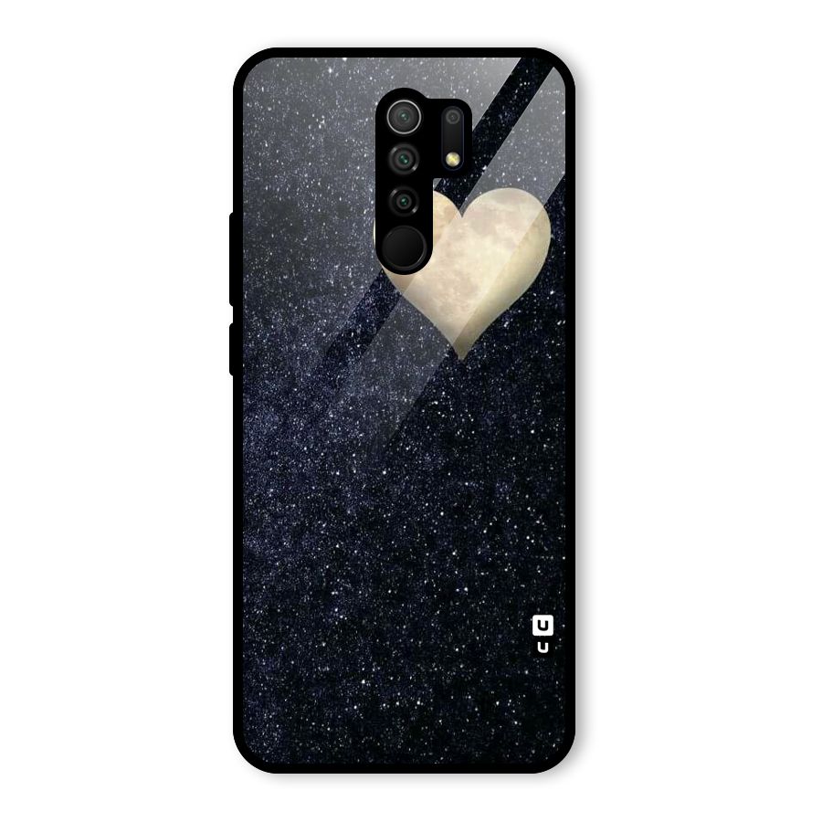 Galaxy Space Heart Glass Back Case for Redmi 9 Prime