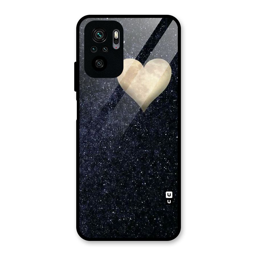 Galaxy Space Heart Glass Back Case for Redmi Note 10S