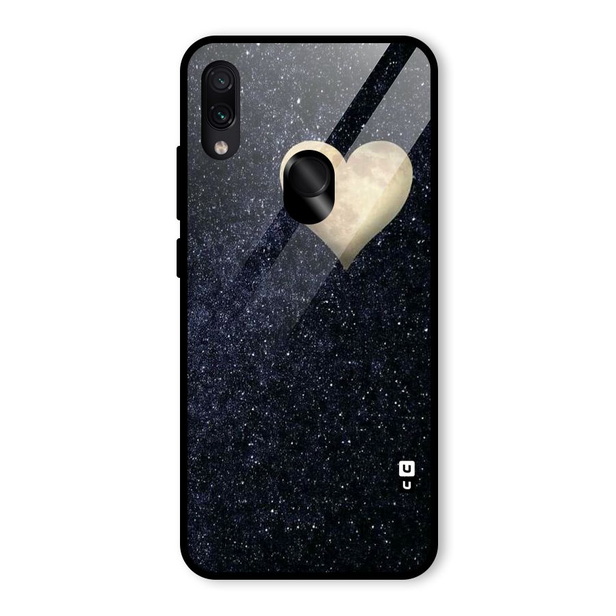 Galaxy Space Heart Glass Back Case for Redmi Note 7S