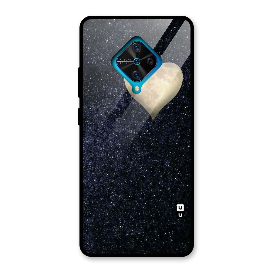 Galaxy Space Heart Glass Back Case for Vivo S1 Pro