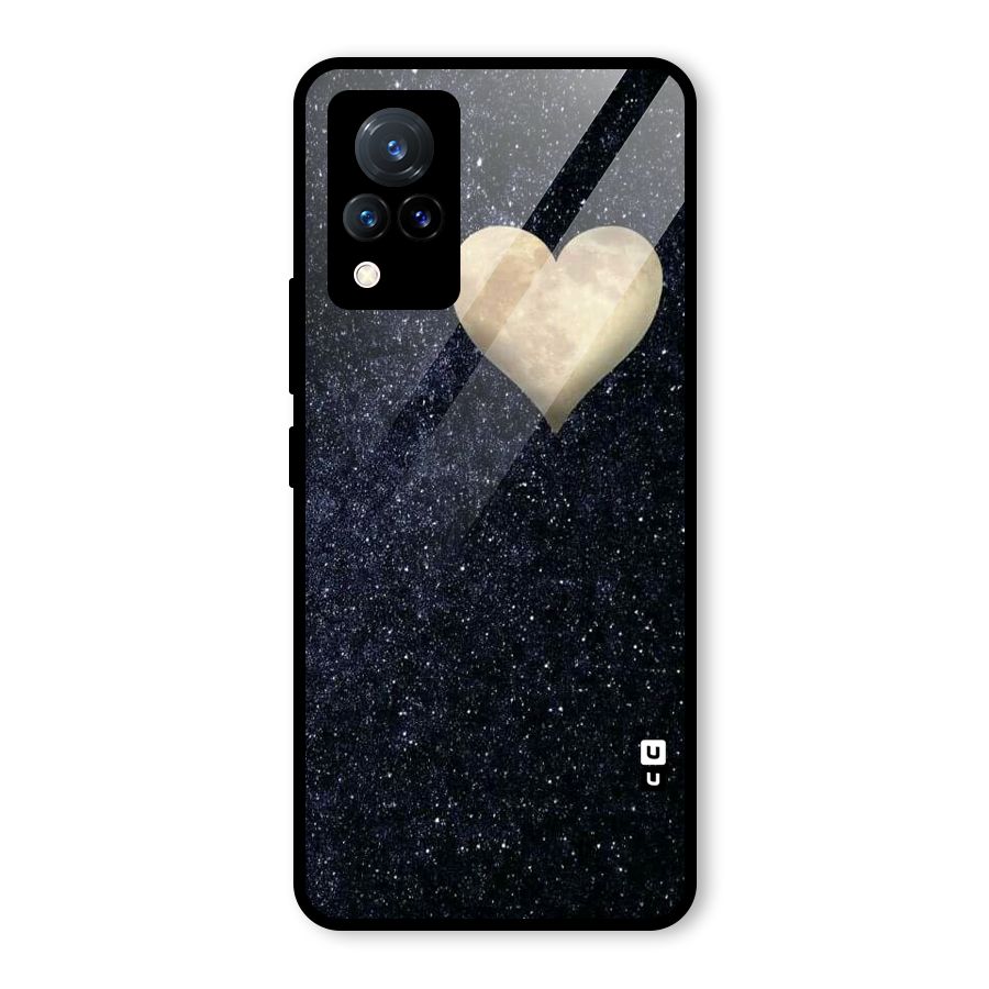 Galaxy Space Heart Glass Back Case for Vivo V21 5G
