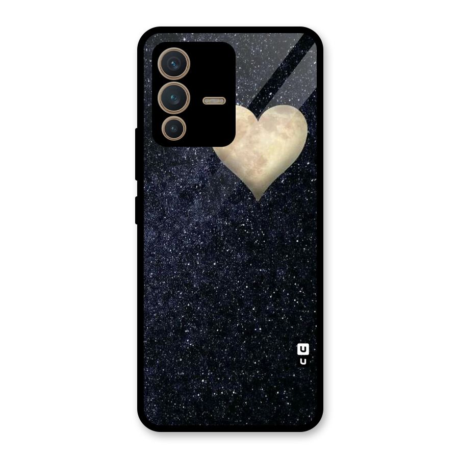 Galaxy Space Heart Glass Back Case for Vivo V23 5G