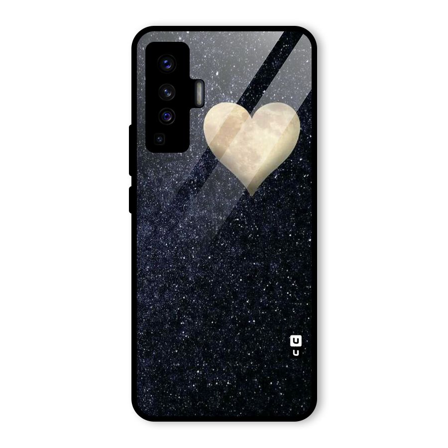 Galaxy Space Heart Glass Back Case for Vivo X50