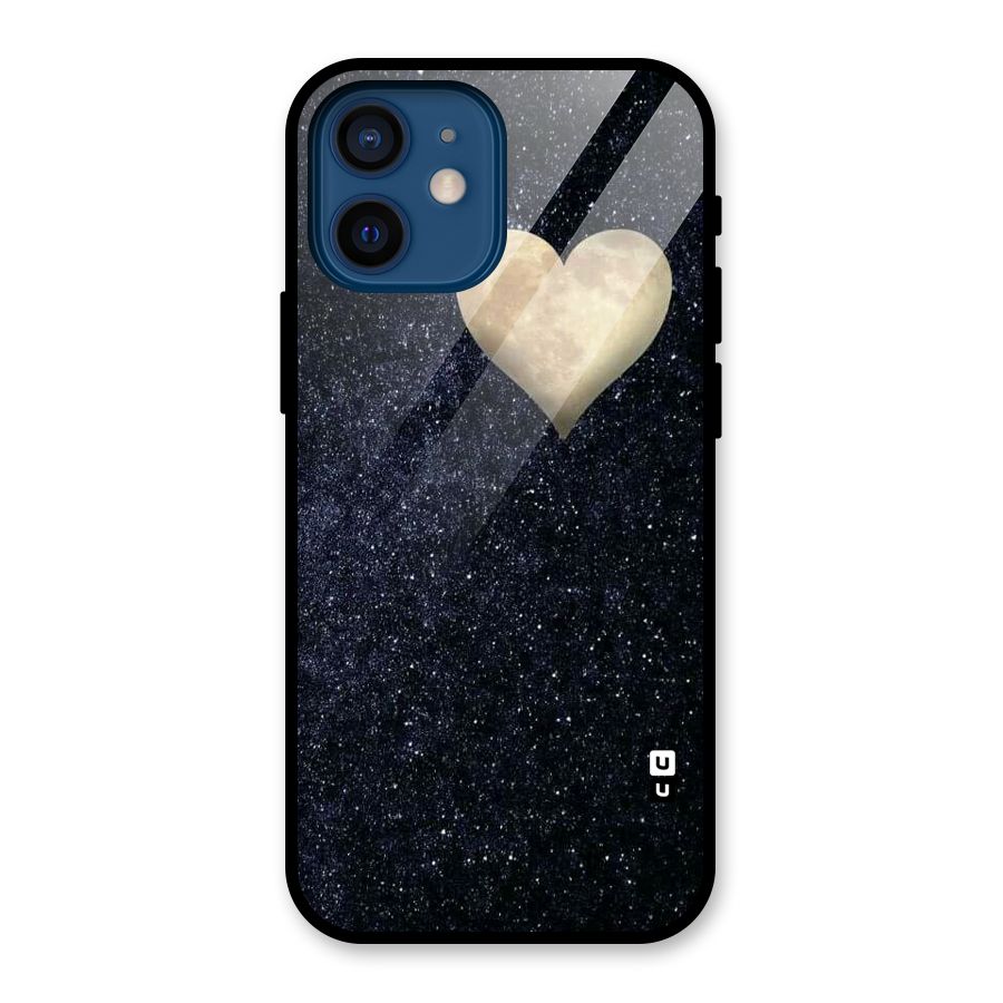 Galaxy Space Heart Glass Back Case for iPhone 12 Mini