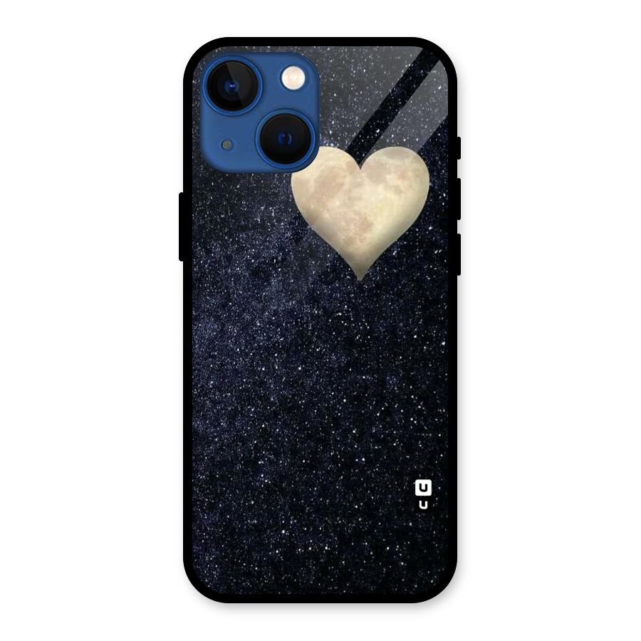 Galaxy Space Heart Glass Back Case for iPhone 13 Mini