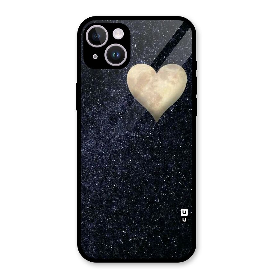 Galaxy Space Heart Glass Back Case for iPhone 14 Plus