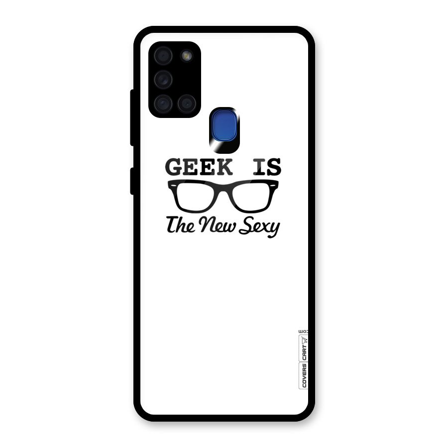 Geek Is The New Sexy Glass Back Case for Galaxy A21s