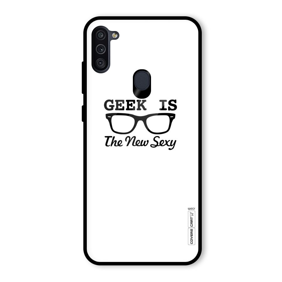 Geek Is The New Sexy Glass Back Case for Galaxy M11