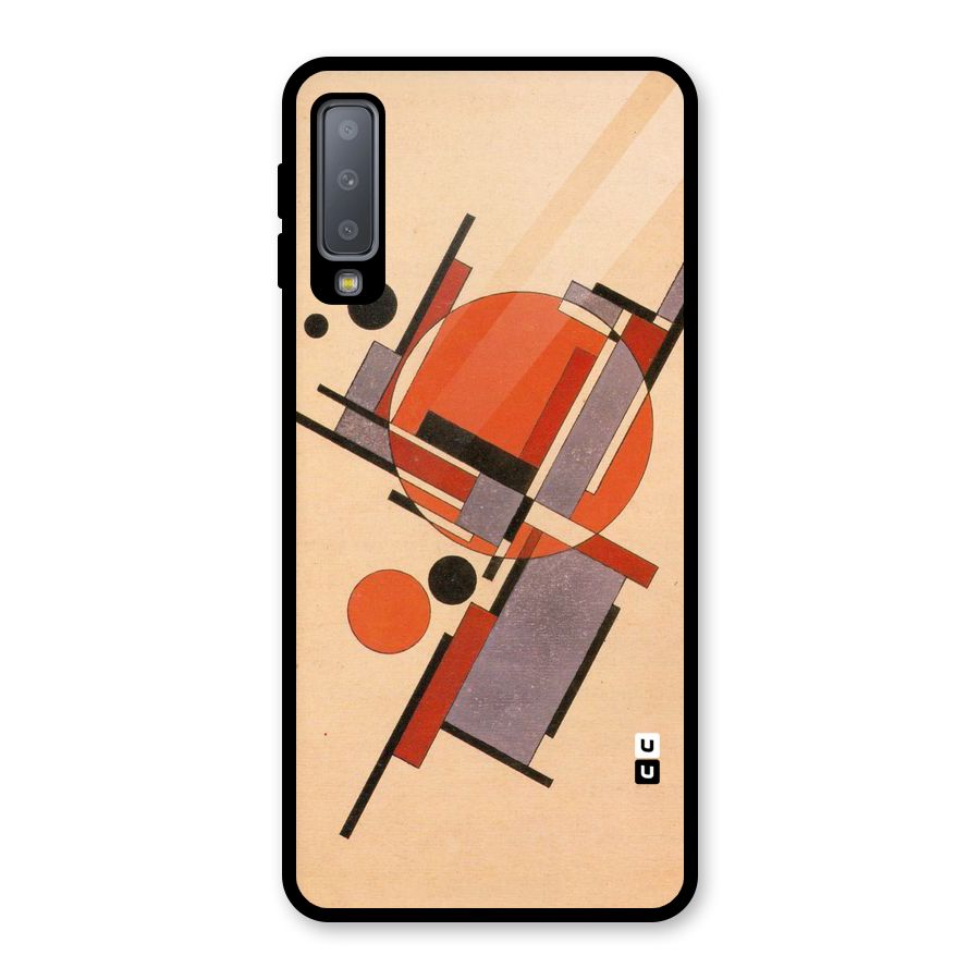 Geo Abstract Metrics Glass Back Case for Galaxy A7 (2018)