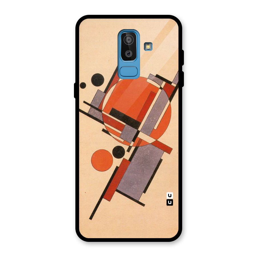 Geo Abstract Metrics Glass Back Case for Galaxy J8