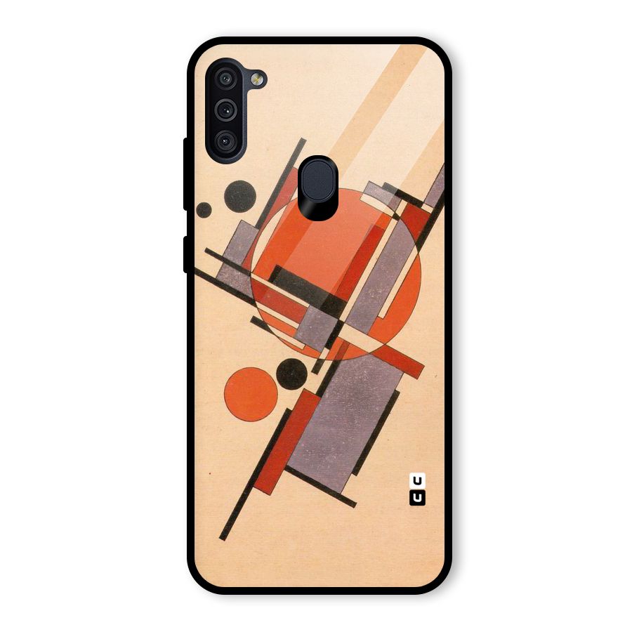 Geo Abstract Metrics Glass Back Case for Galaxy M11