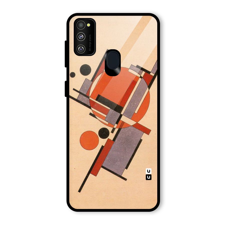 Geo Abstract Metrics Glass Back Case for Galaxy M30s