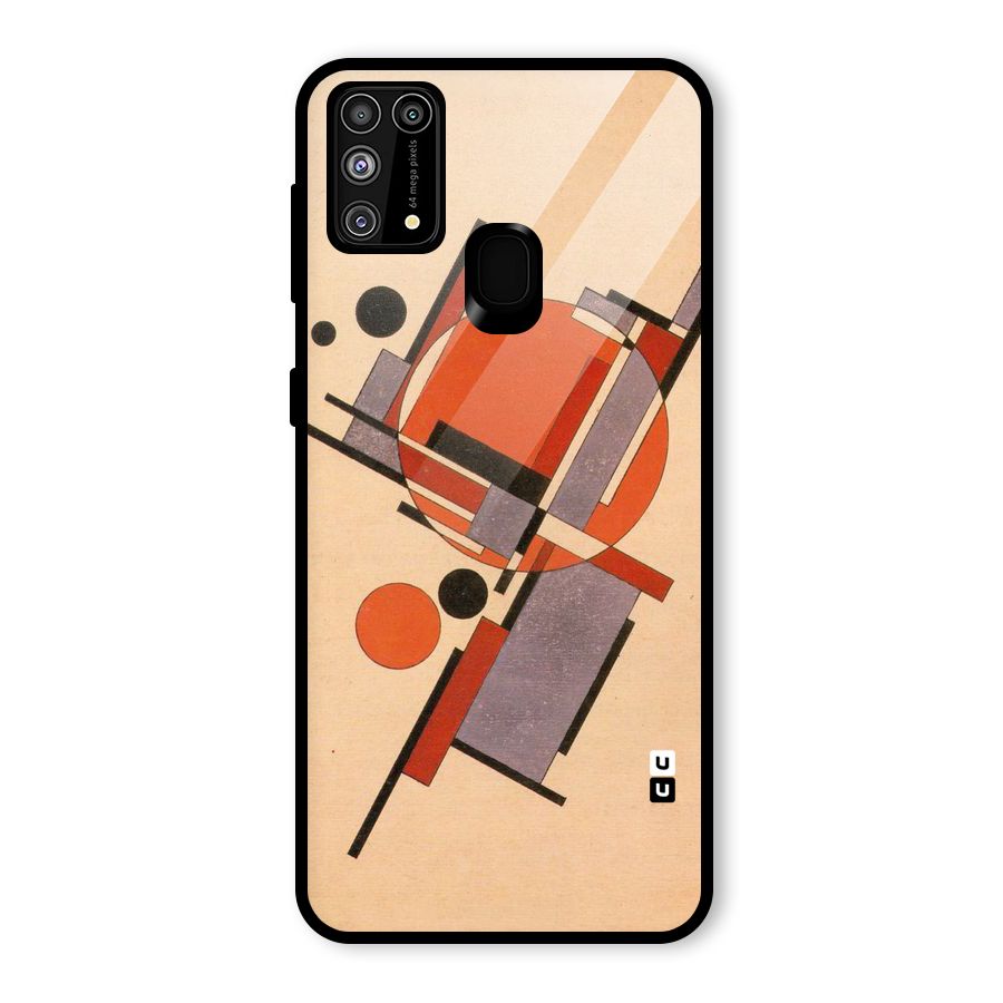Geo Abstract Metrics Glass Back Case for Galaxy M31